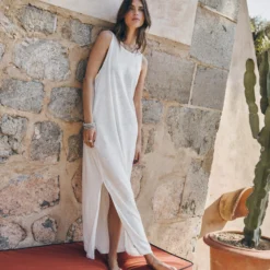 The White Low Back Linen Tank Dress 10 The White Low Back Linen Tank Dress -Mikuta Store mikuta the white low back linen tank dress myriam t SS25 04 04 2 scaled