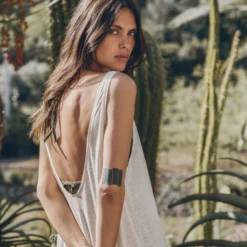 The White Low Back Linen Tank Dress