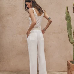 The White Regular Tank Top -Mikuta Store mikuta the white regular tank top the white loose linen pants myriam t SS25 04 4 1 scaled