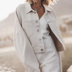 The White Cropped Denim Jacket -Mikuta Store mikuta white cropped denim jacket ecru short lyocell slip dress 1345 6ac990f1 61a8 4ff2 82c9 f76252c012ed scaled