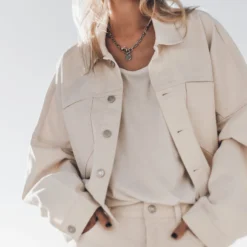 The White Cropped Denim Jacket