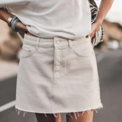 The White Denim Skirt
