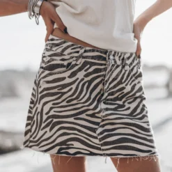 The Zebra Denim Skirt