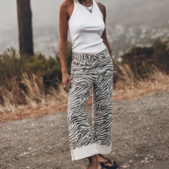 The Zebra Baggy Jeans -Mikuta Store mikuta white standard tank top zebra baggy jeans black studded leather sandals emma a ss25 5457 scaled