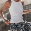 The White Standard Tank Top -Mikuta Store mikuta white standard tank top zebra flowy pants 5618 scaled